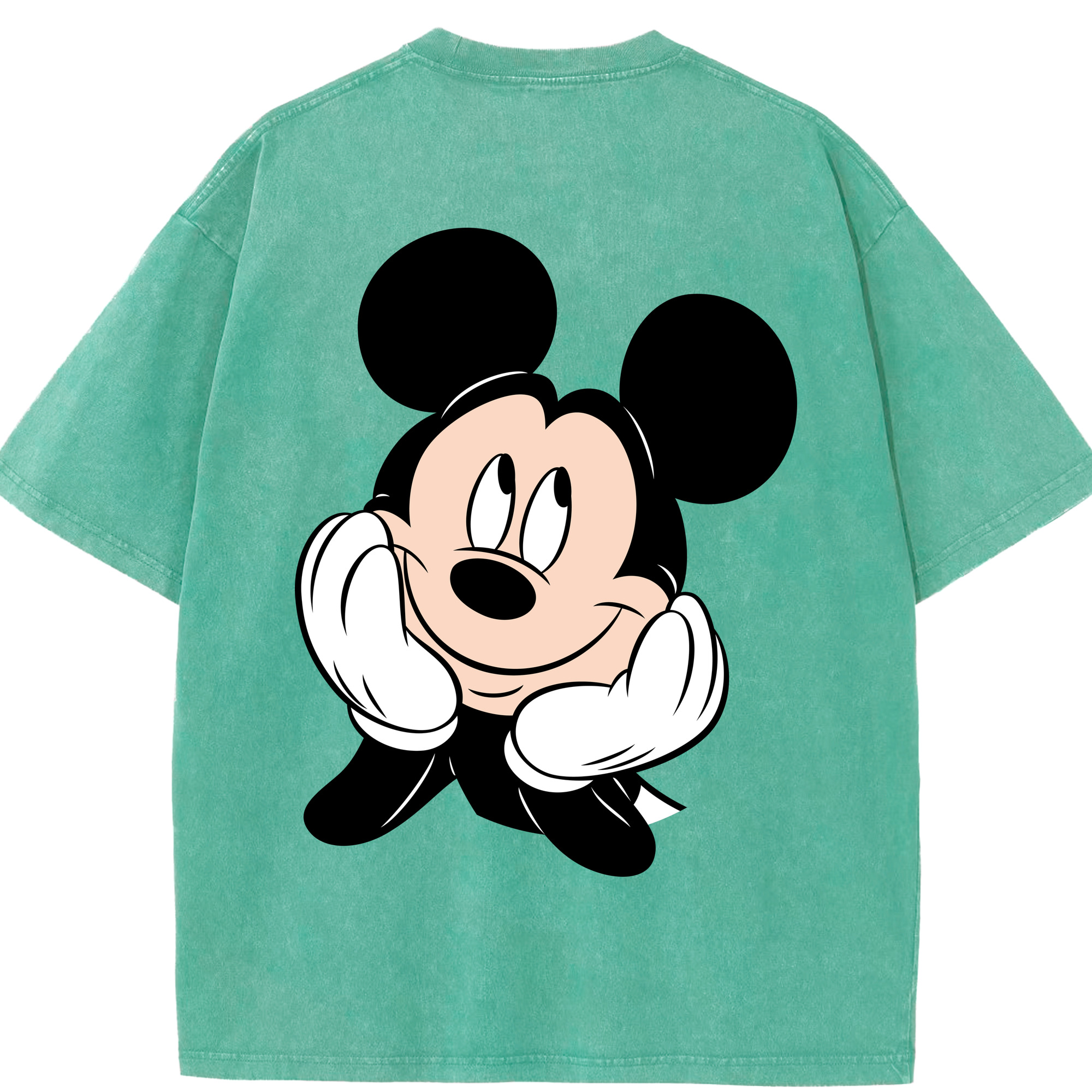 （画像用） ミッキーマウス Mickey Mouse 綿100% ヴィンテージ風 半袖Tシャツ（背面プリント）